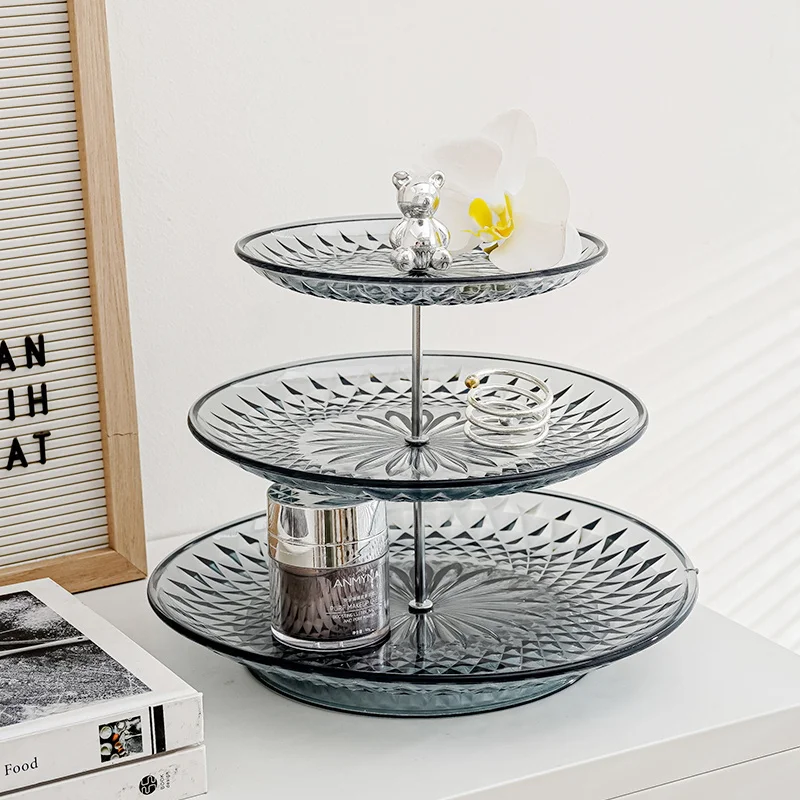 Decorative Multi-Layer Fruit Plate Living Room Coffee Table Household Candy Tray Front Desk Display Snack Dish Dessert Table