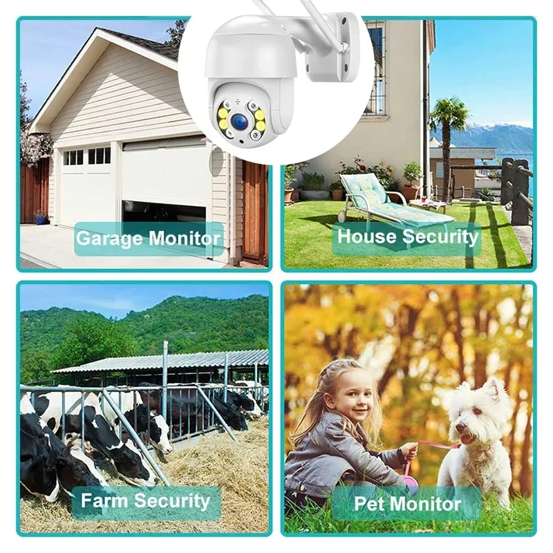 Icsee 8MP 4K IP Camera AI 5MP Speed Dome Auto Tracking PTZ Camera Smart Home Outdoor Wireless WIFI CAmera Surveillance Icsee 6