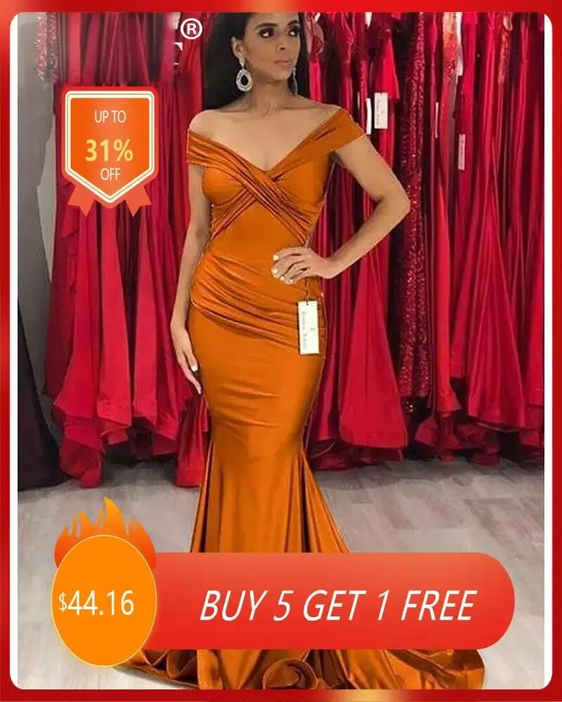 

Mermaid Burnt Orange Bridesmaid Dresses 2022 Off the Shoulder African Black Girls Vestidos Damas De Honor Boda