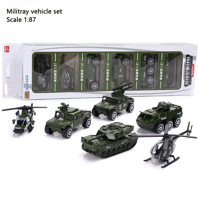 

Scale 1:87 Miniature Military/Police/Fire Vehicle Model Kid Toys Car Diy Building Sand Table Scene Layout Diorama Kits 6Pcs/Set