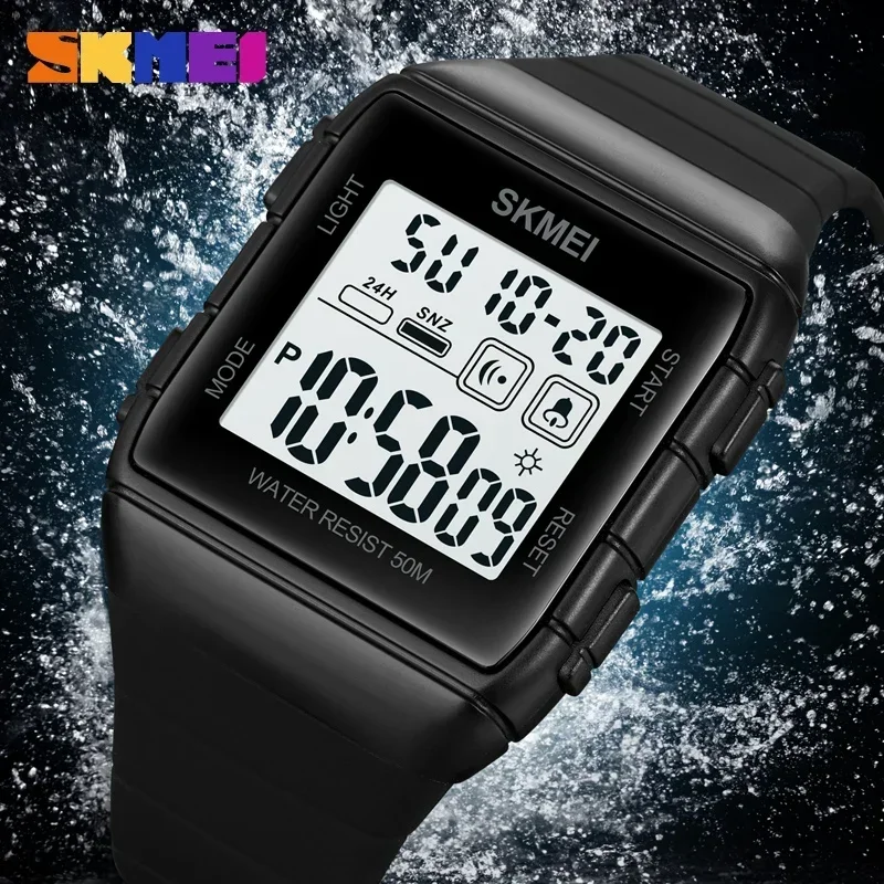 SKMEI 1960  LED Light Wristwatch reloj hombre Digital movement Mens Sport Watch Military Countdown Alarm Clock 5Bar Waterproof 2