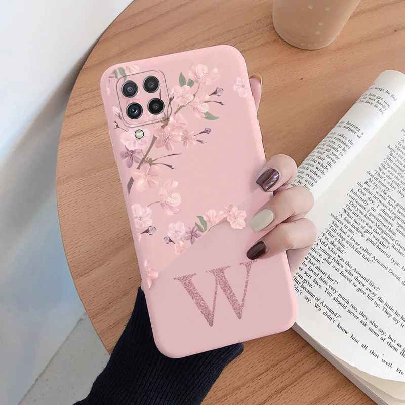Elegant Letter Flower Shockproof Phone Case - Black Silicone Bumper with Soft TPU Back Cover
