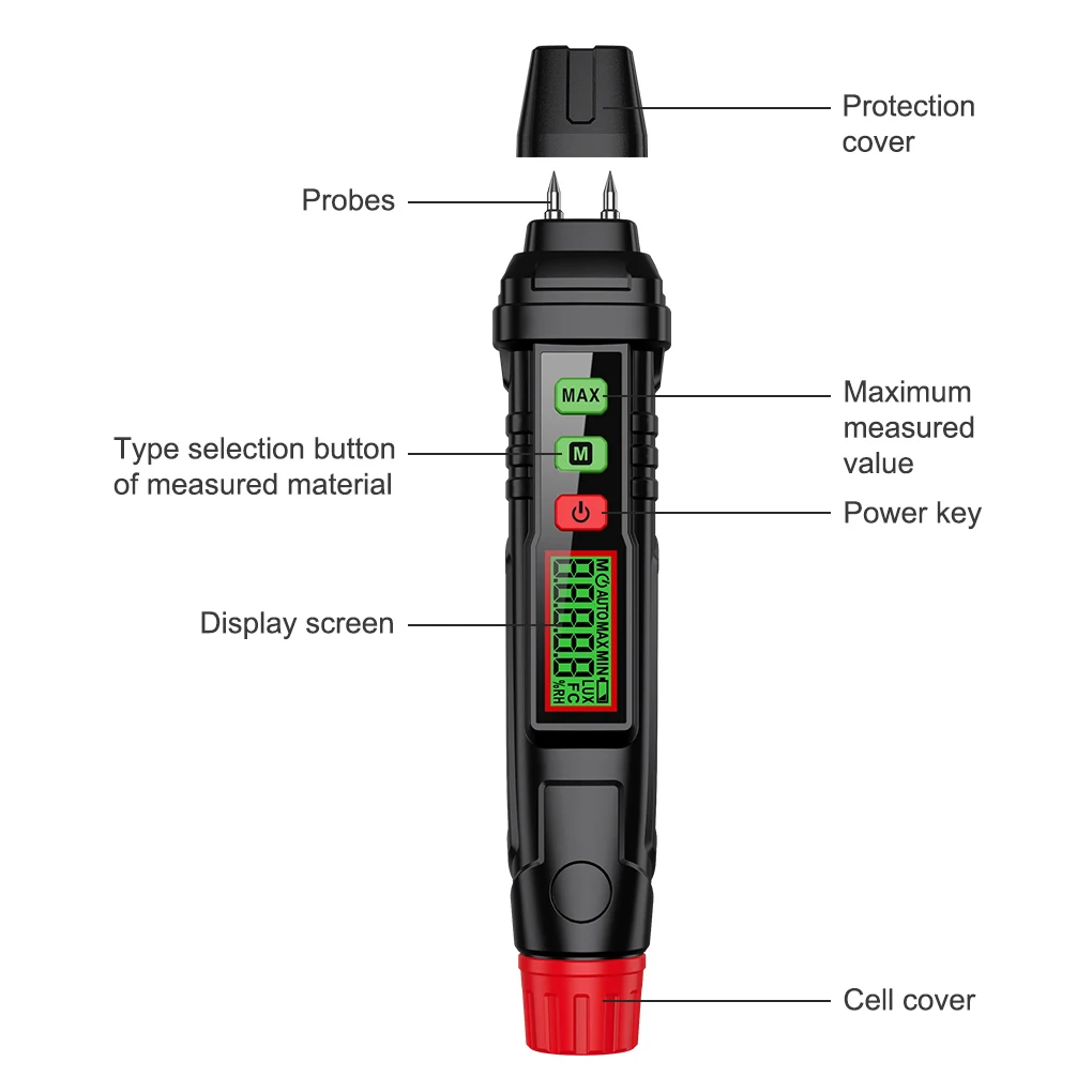 

Moisture Meter Humidity Detectors Energy Saving Digital Indicator Paper
