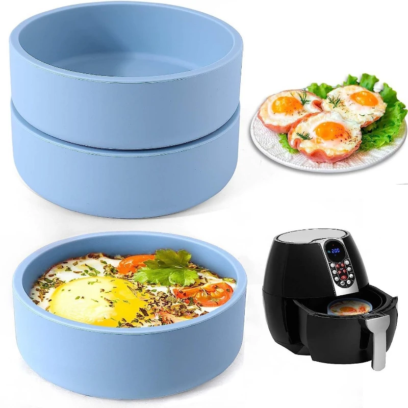 1Pcs New Silicone Microwave Egg Cooker Air Fryer Egg Nonstick Boiler Mold Reusable Individual Egg Cups for Sandwiches Breakfast