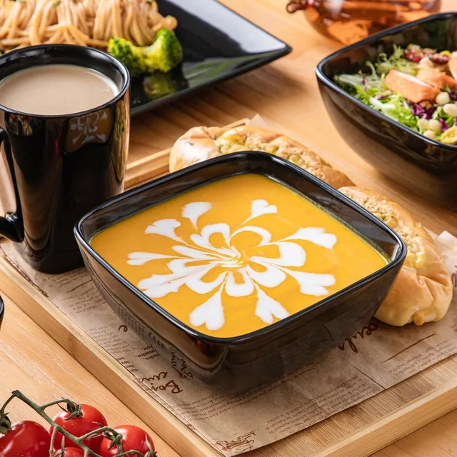 Black Square Dinnerware Set 6