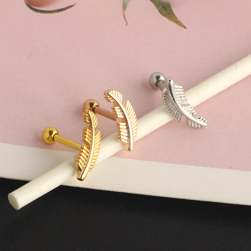 16G CZ Cartilage Tragus Dangle Ear Ring Bar Piercing Stud Body Jewelry earrings conch ear stud leaf earrings helix wholesales 3