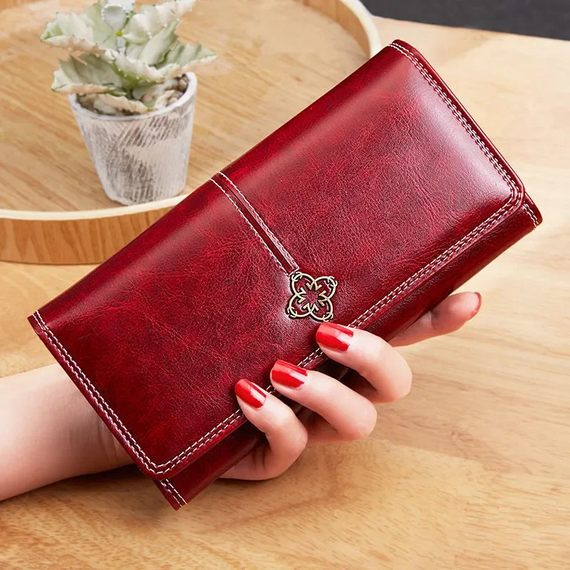 Women's Leather Wallet	Woman Luxury Long Wallets Fashion Women Purses Money Bags 2023 Handbags Womens Purse Cards Holder