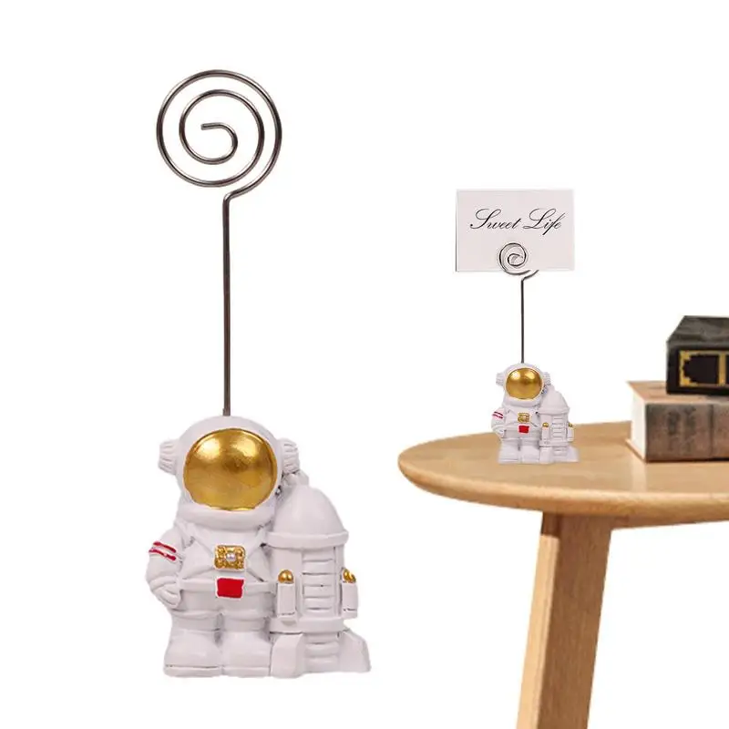 

Astronaut Photo Holder Photo Clips Golden Astronaut Picture Clips Mini Resin Photo Holder Clips Cute Creative Desktop Stand