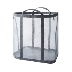 Breathable Foldable Wall - Mounted Nylon Mesh Laundry Basket (GRAY)