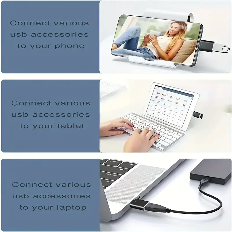 USB C-USB 어댑터, USB C Male-USB 3.0 Female 어댑터 OTG 변환기 MacBook Pro 2019/2018/2017 등과 호환 가능