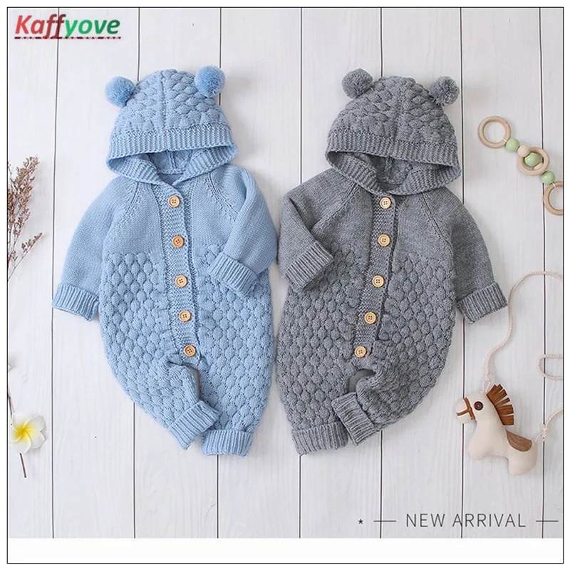 

Kids Girls Romper Knitted Hooded Long Sleeve Warm Hoodie Long Sleeve Sweater Winter Autumn Infantil Boy Girl Xmas New Year Tops