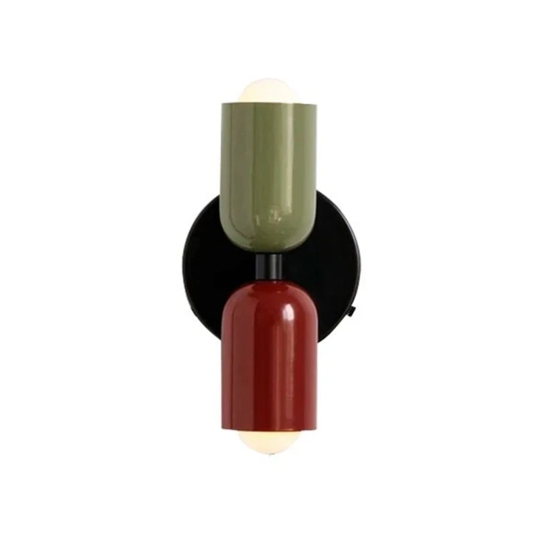 Nordic Wall Lamp Double Heads minimalist Modern LED Wall Light Colorful Sconces Indoor Lighting Room Decor Bedroom Bedside wall sconces light,led wall lamp,wall lamp
