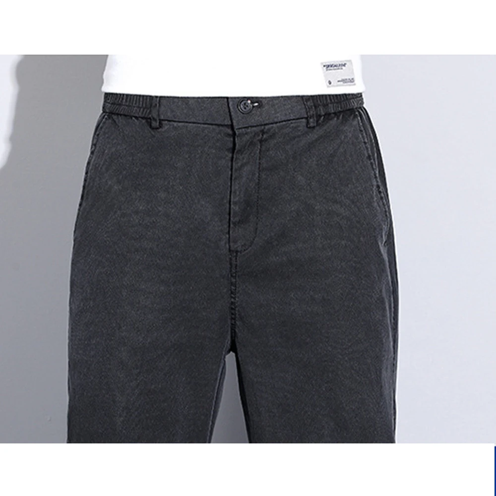 Summer Jeans for Men Thin Soft Lyocell Fabric Loose Straight Wide Leg Pants Elastic Waist Casual Trousers Plus Size M-5XL men jeans mens jeans jeans trousers denim trousers elastic jeans lyocell pants