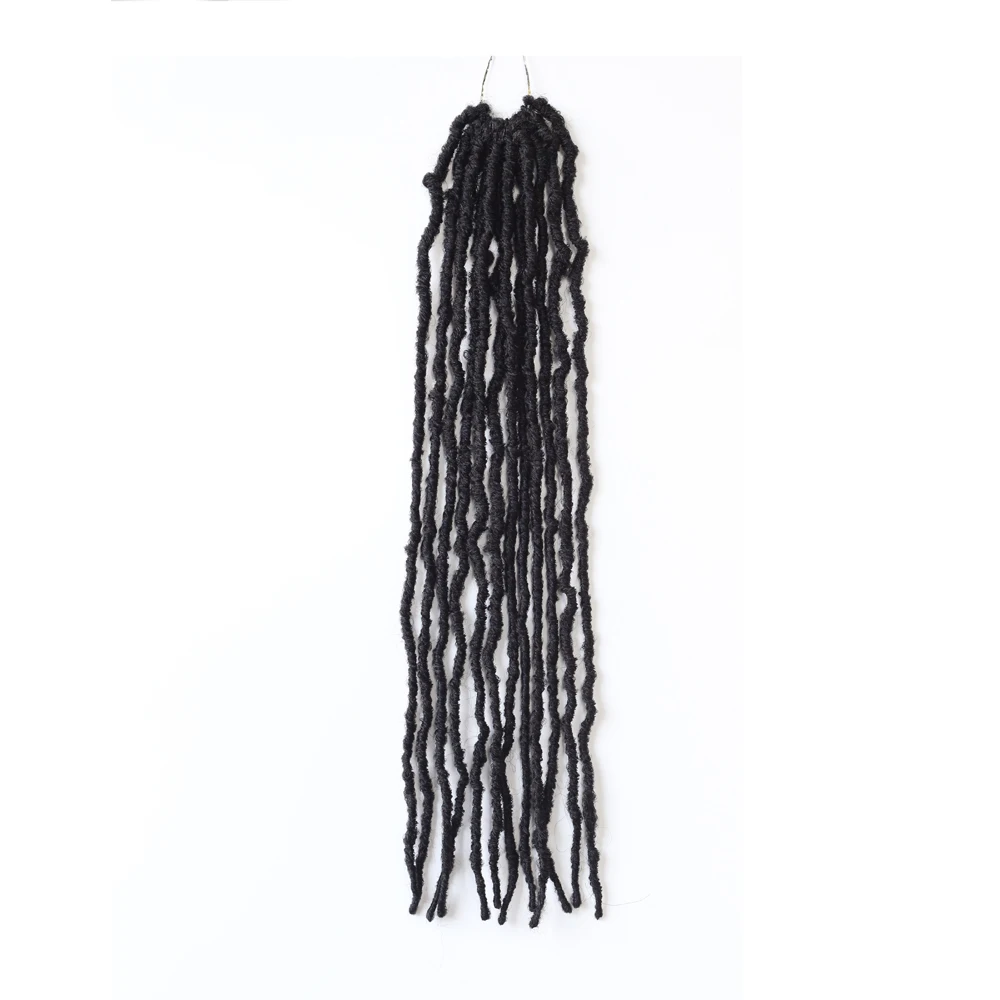 24 Inch Synthetic Soft Faux Locs Crochet Hair Butterfly Distressed Locs for Women Natural Hair Look Easy to Install 5