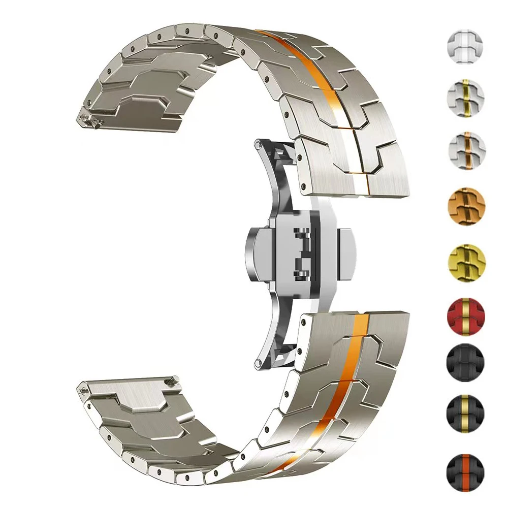 Stainless Steel Gear S3 Titanium 20mm 22mm Titanium Color Strap