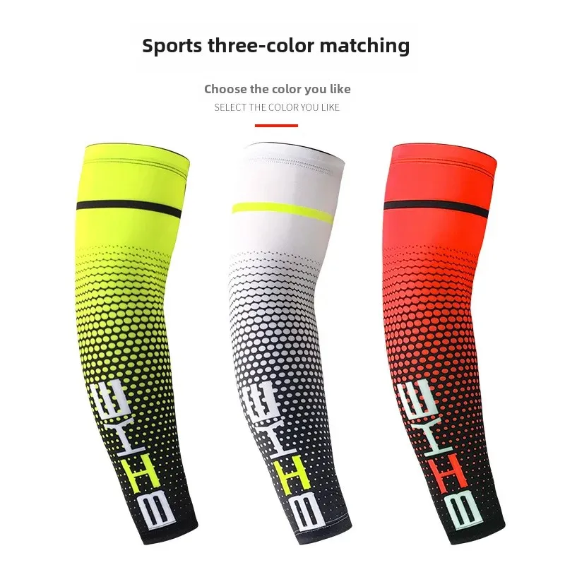 Long Summer Ice Silk Sports Arm Sleeve Sun Protection Outdoor Cycling Climbing Thin Cooling Arm Cover Elbow Protection