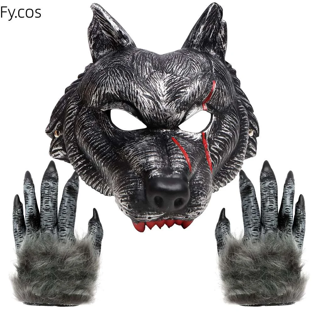 Therian Mask Wolf Halloween Costume for Men Scary Animal Furry Head Novelty  Special Use Cosplay Latex Mascara Disguise Woman - AliExpress