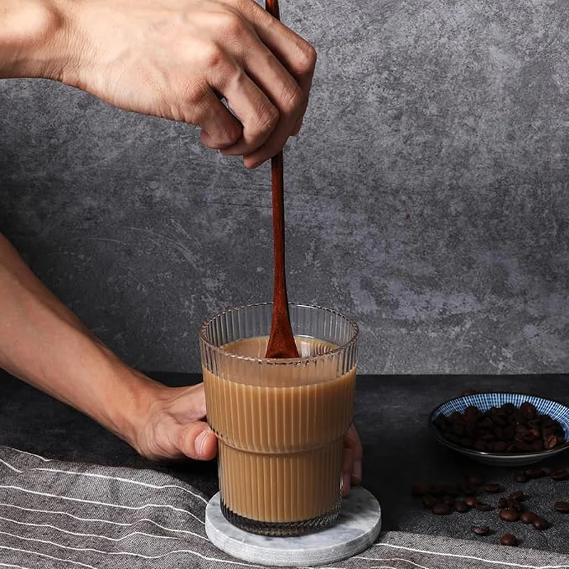 2Pcs Long Handle Large Natural oval spoon set Spoon Tableware Ellipse Ladle Set Eco Friendly Spoon Tableware For Kitchen Tool