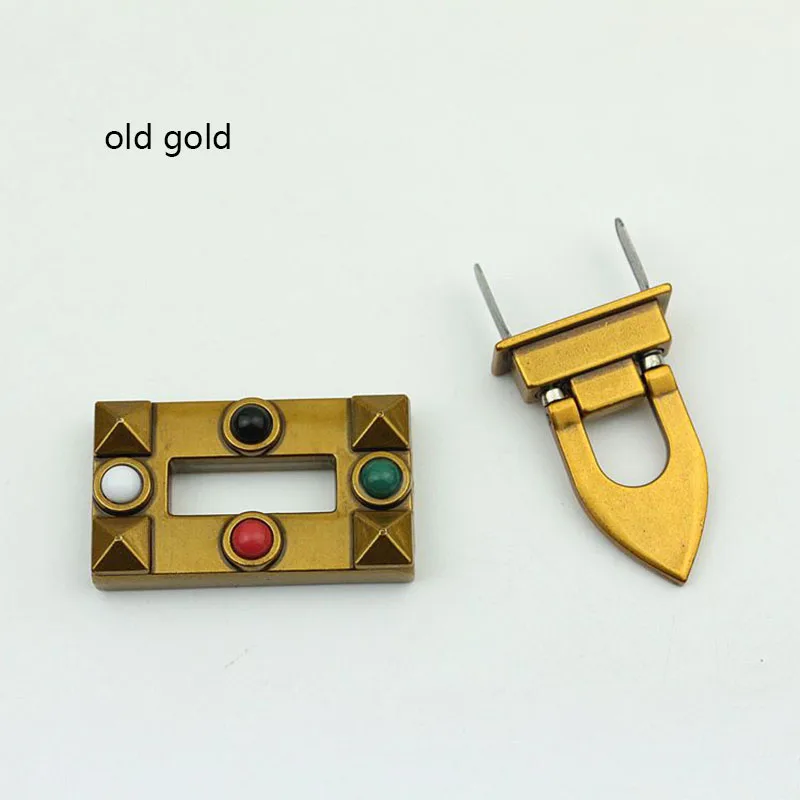 10Pcs Old Gold Metal Bag Folding Lock Clasp Push Lock Closure Catch Buckles Leather Craft Women Bag Purse Handbag Accessory