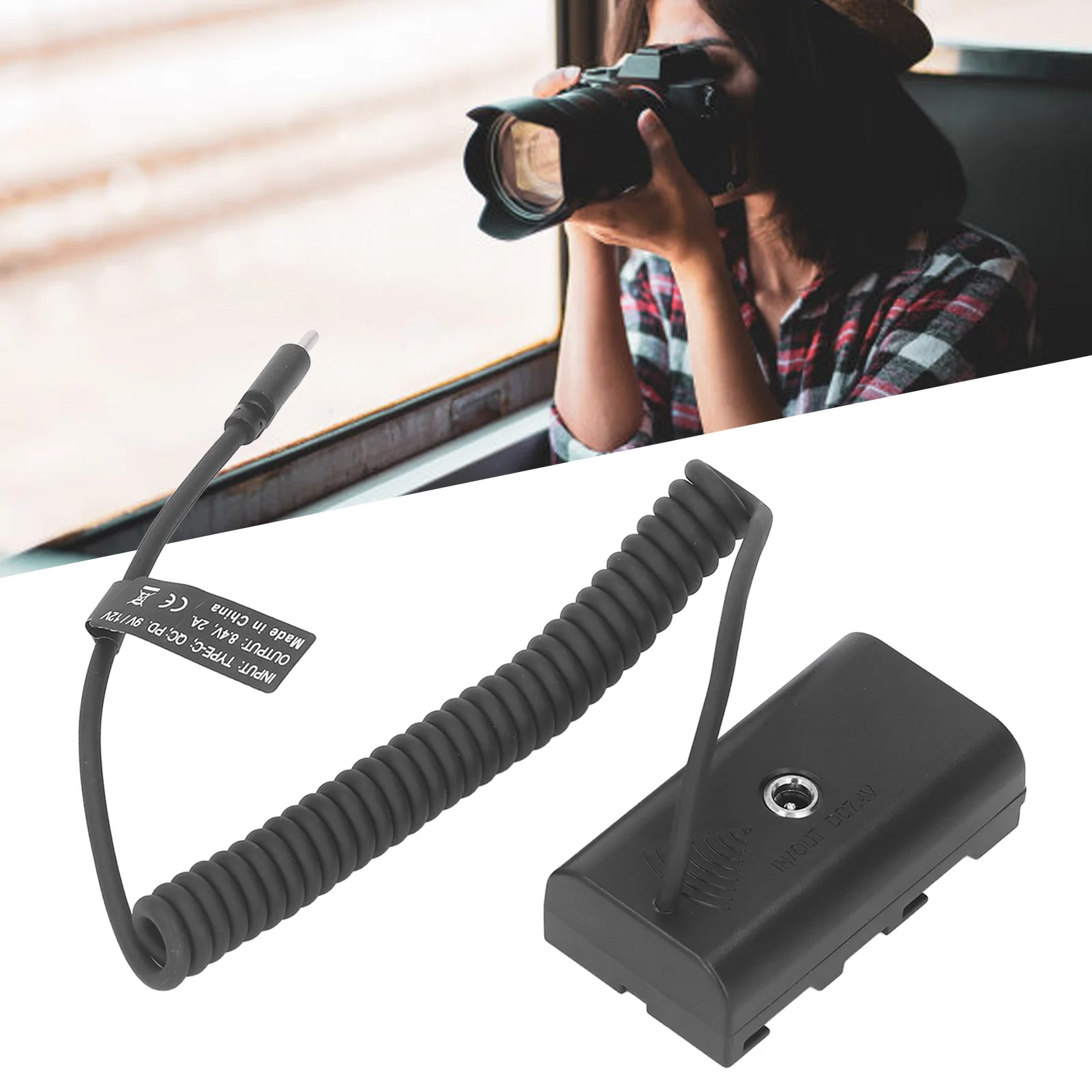Dummy Battery Type C to NP F970 F750 F570 F550 Fast Charging Circuit Protection Spring Cable Continuous Power Adapter Camera battery charger adapter