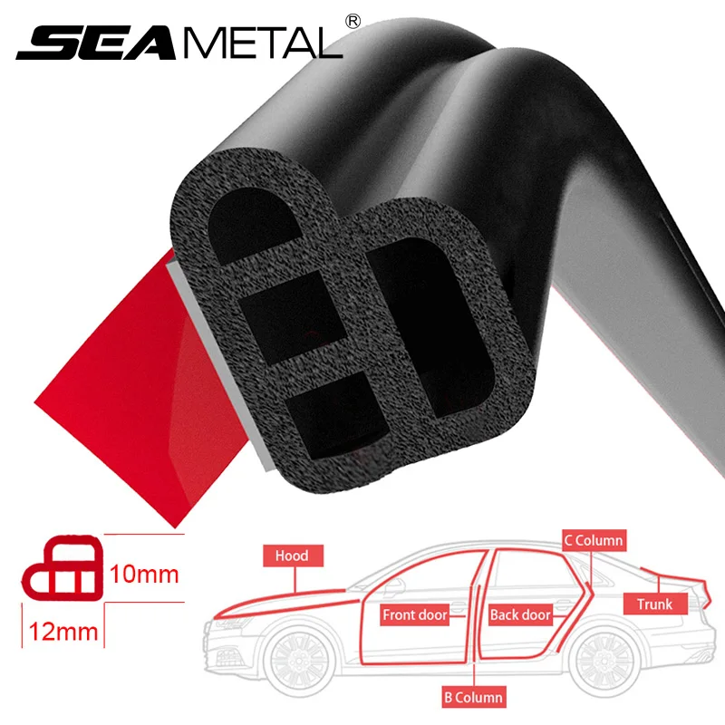 SEAMETAL Car Door Rubber Seal Strip Interior Weatherstrip for Hood