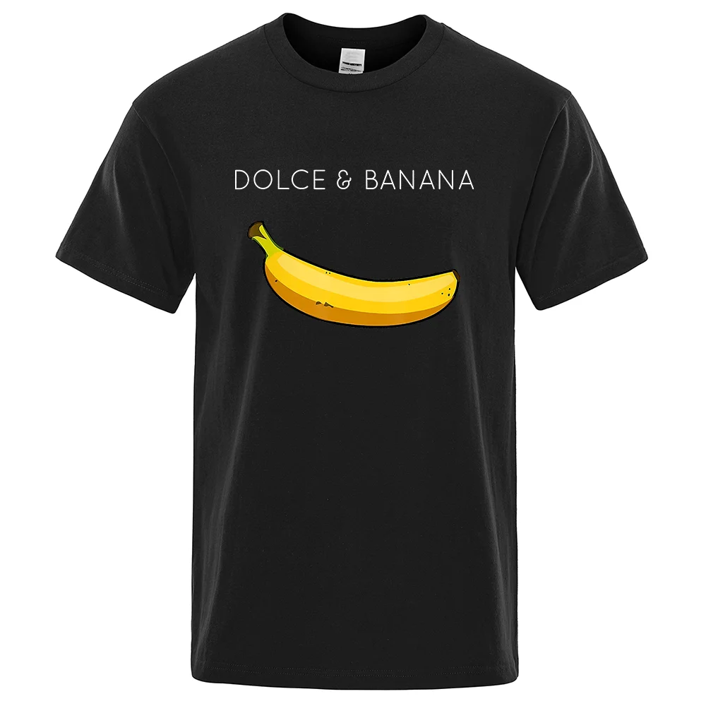 Dolce & Banana Fashion Print Men T-shirts Casual Breathable Tops Oversized Cotton Tshirt Male Short Sleeve S-5XL Tees Shirts