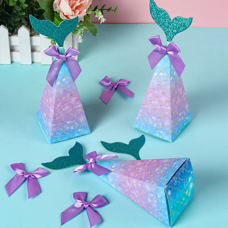 MyGiftHome 10PCS Mermaid Tail Candy Gift Boxes