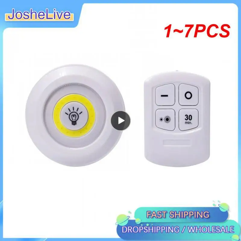 

1~7PCS Super Bright Cob Under Cabinet Light LED Wireless Remote Control Dimmable Wardrobe Night Lamp Home Bedroom Kitchen