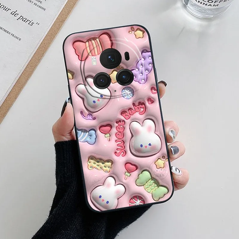 Lovely Cartoon Flower Slim Soft Silicone Phone Case Cover