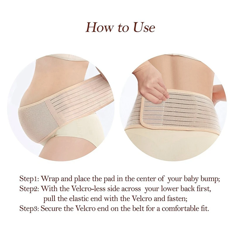 T84C-2X Maternity Support Belt Breathable Pregnancy Belly Band Abdominal Binder Adjustable Back/Pelvic Support- L