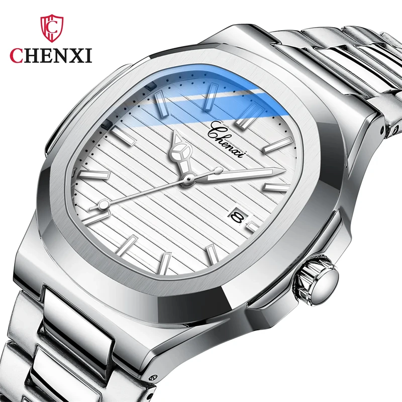 CHENXI 8222 Stainless Steel Wristwatch Case Fashion Calendar
