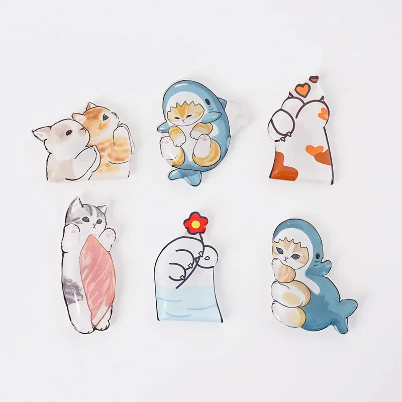 귀여운 고양이 아크릴 바늘, 1개, 자석 재봉실, 바늘 튜브, 십자수, 자수 바늘 용품.