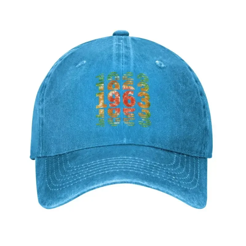

Fashion Cotton Tie Dye 1963 Birthday Baseball Cap Men Women Adjustable 60 Years Old Gifts 60th Dad Hat Sun Protection