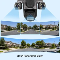 Caméra IP WiFi extérieure WONSDAR à trois objectifs et triple écran, caméras de surveillance de sécurité domestique CCTV avec détection humaine IA et audio ICSEE 3