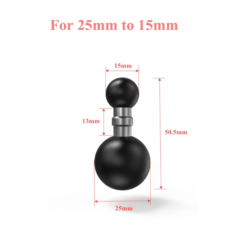 Universal 1-Inch Ball Head Motorcycle/Bicycle Handlebar Mount Adapter