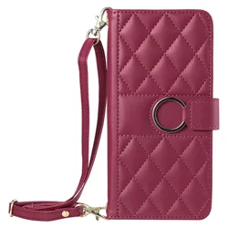 Elegant Long Hanging Rope PU Leather Flip Wallet Phone Case Cover - Galaxy A21s (D)