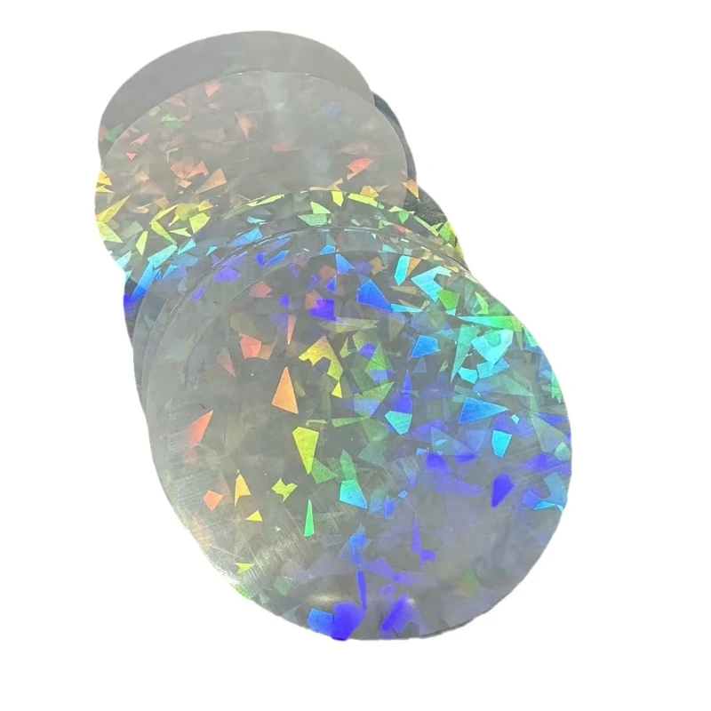 Badge Protective Film 100pcs 58mm Transparent Badge Film Clear Laser Star Pattern Badge Protective Film Covers for Button Maker Part Tools