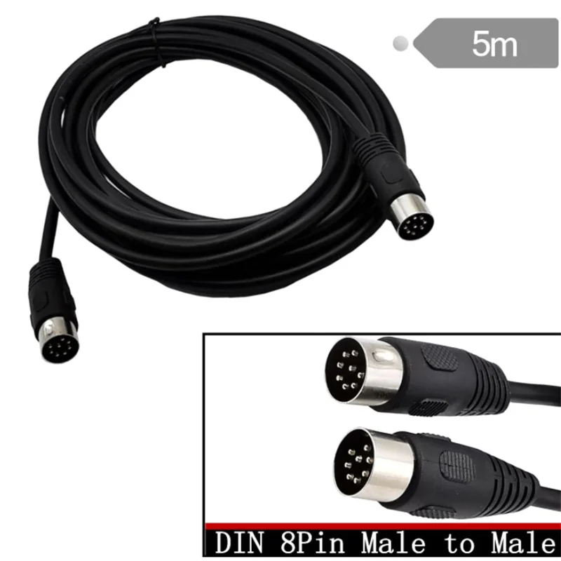 

8 Pin Din Male To Male Speaker Audio Cable Adapter For Surveillance Automotive Computers Television Precision 5M