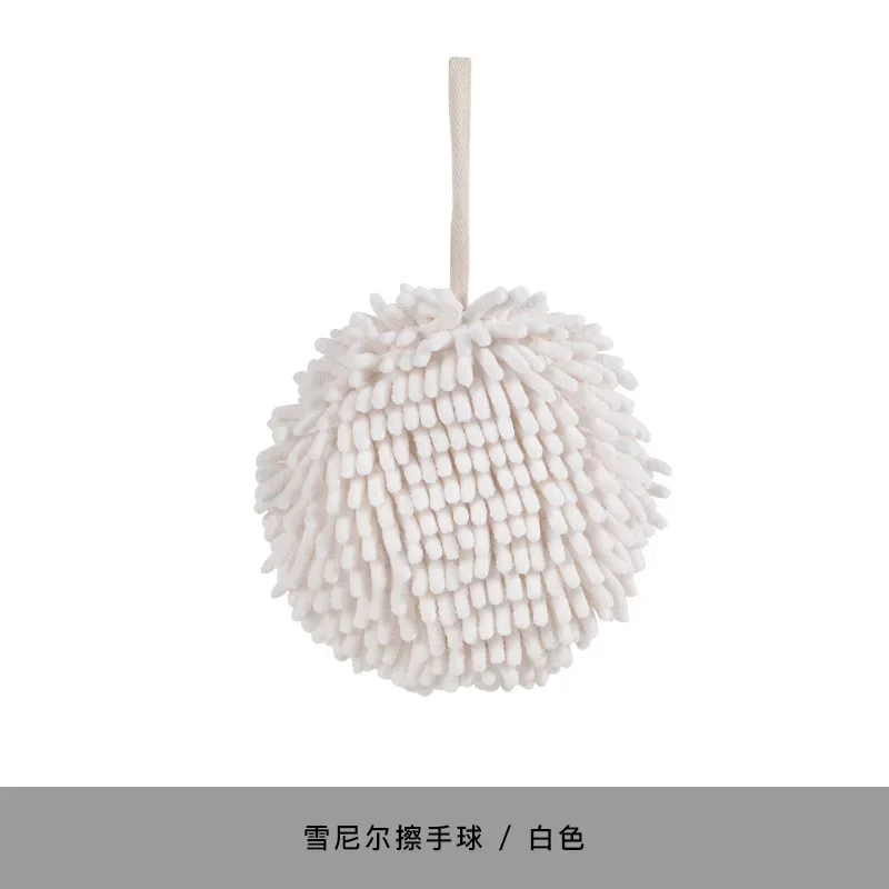 Microfiber Towels Chenille Hand Towels Kitchen Bathroom Hand Towel Ball with Hanging Loops Quick Dry Soft Absorbent