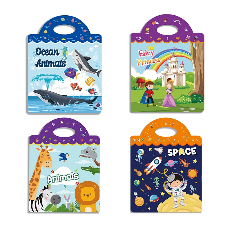 

Cartoon Sticker Book Princess Sea Animal Space Sticker Book Birthday Decoration Children's Day Birthday Party Gift