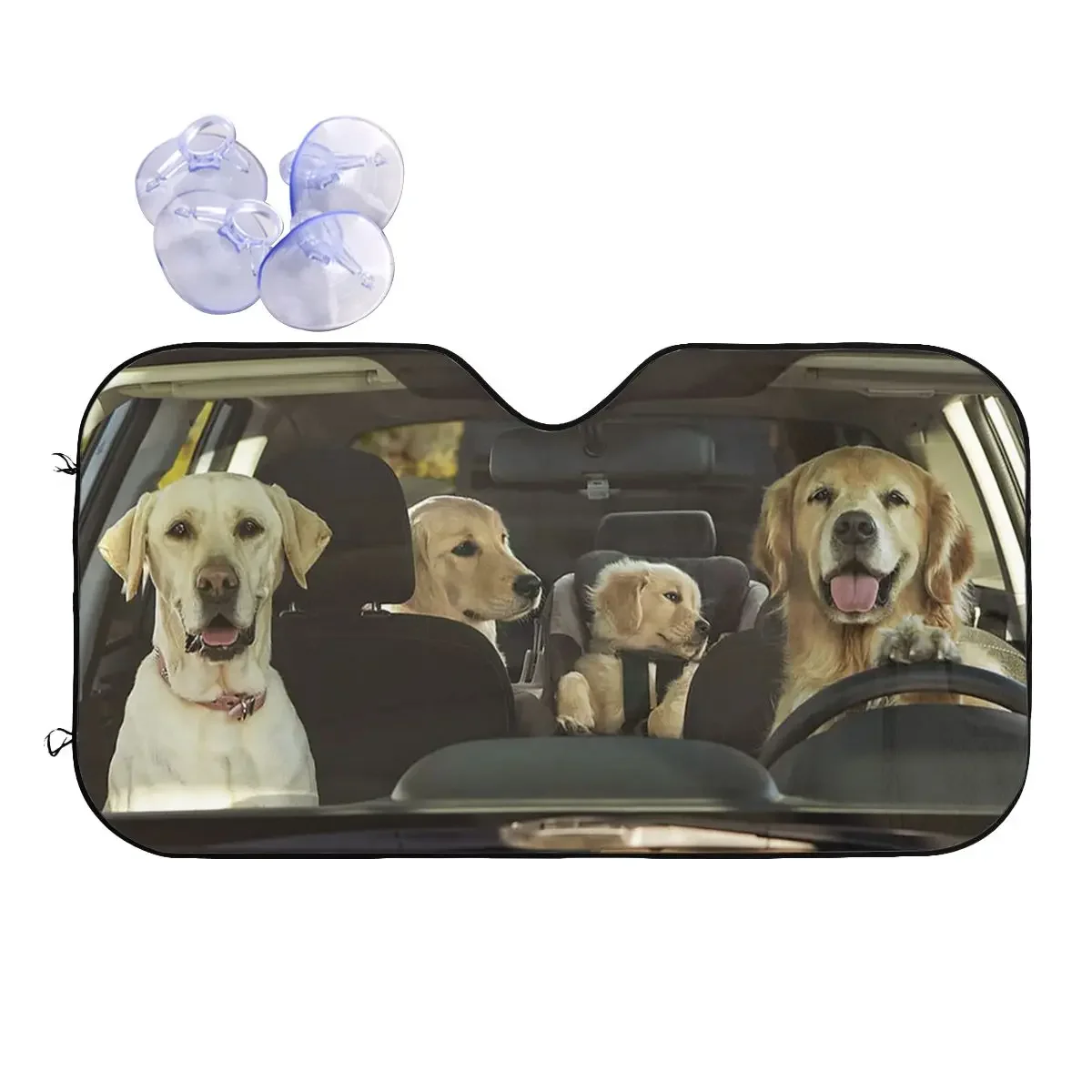 

Dog Driver Cute Windshield Sunshade 70x130cm Animals Aluminium Foil Sunshade Visor UV Protector