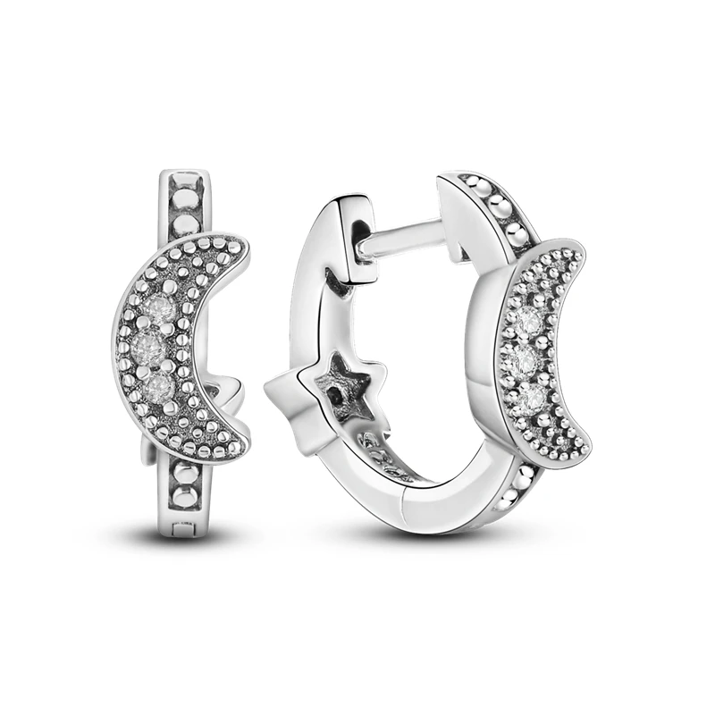 2022 Charm Double Hoop Earrings 925 Silver Sparkling Pave Stud Earring Gift For Women Engagement Jewelry Anniversary