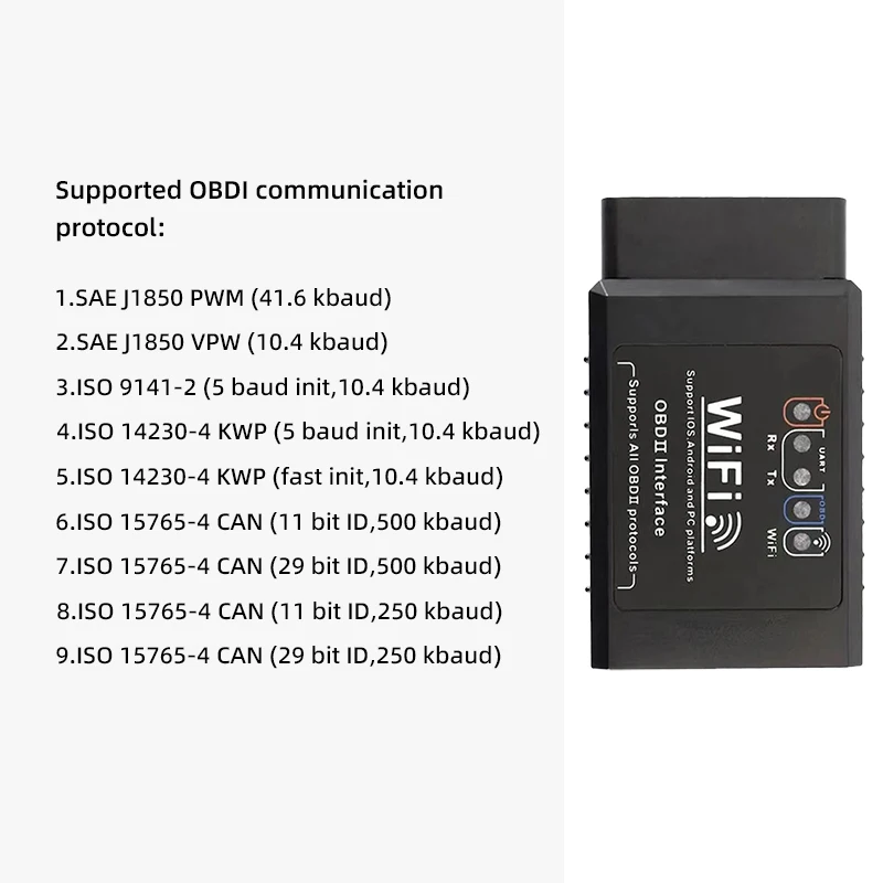 ELM327 V1.5 Scanner Car Code Reader OBD2 WIFI Diagnostic Tool for iPhone IOS /Android Automotive Fault Detector 4