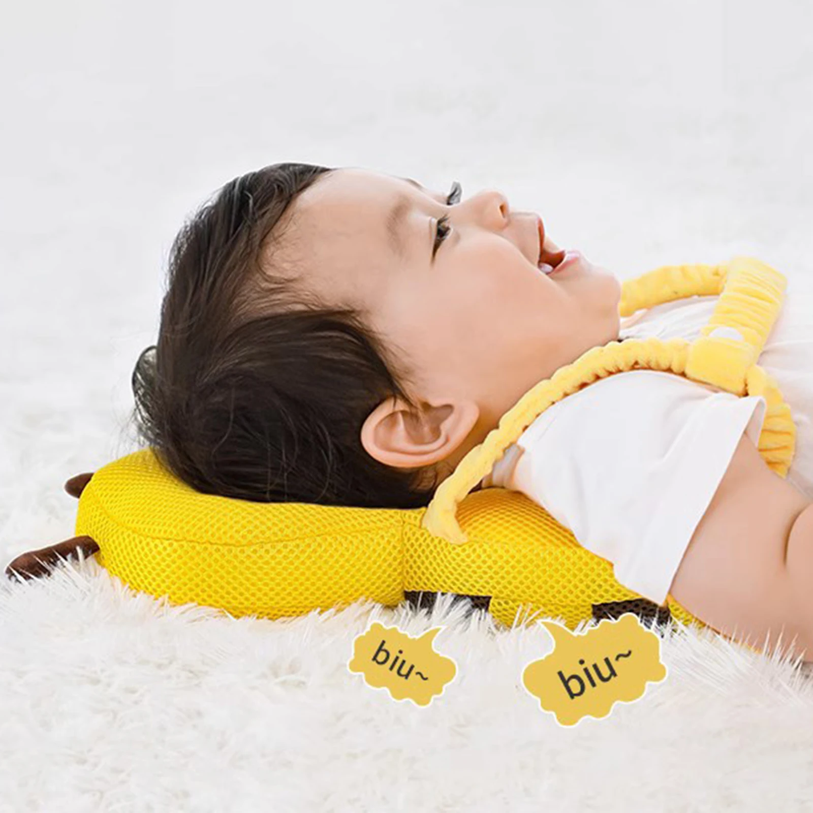 Back Protector for Baby Breathable Backpack Cushion Pad Head Safe Protector Pad for Running Walking Crawling Learning Infant