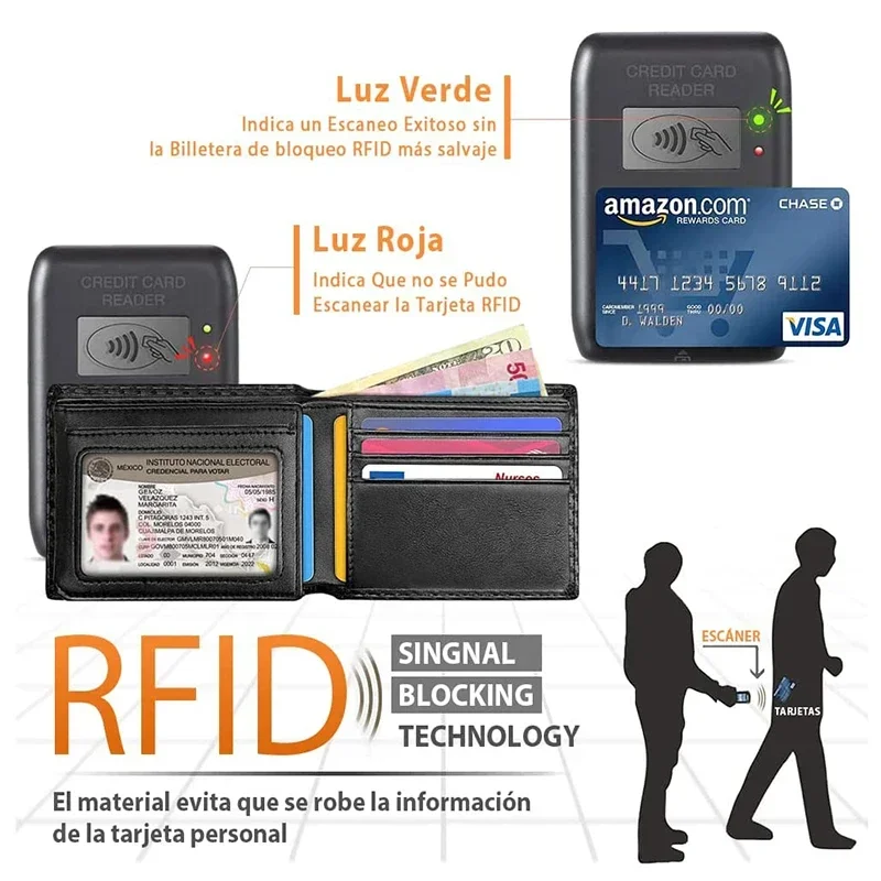Slim Minimalist Tri-Fold Money Clips Carbon Fiber 9 Card Slot Men's Wallet Credit Card Holder Money Bags Cash Envelope Wallet