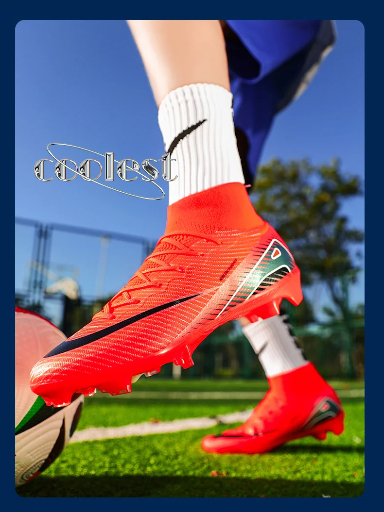 Men Football Boots High Quality Soccer Shoes 2025 New Ultralight FG/TF Soccer Cleats High Top Grass Training Football Boots