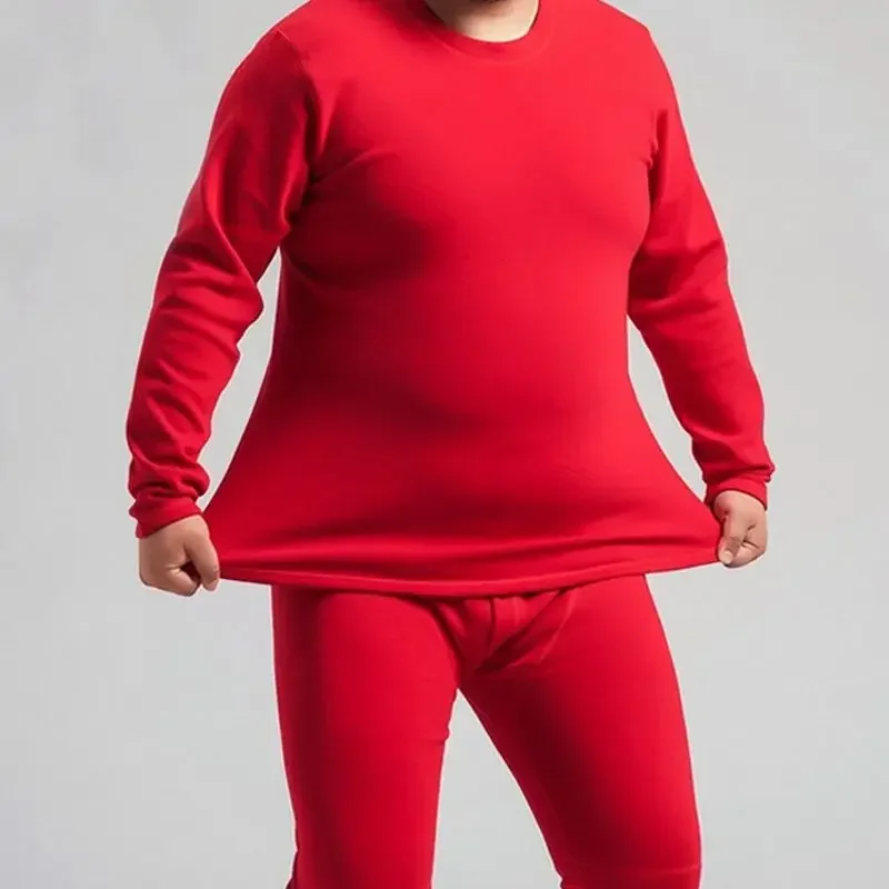 Thermal Underwear Set Men Thicken Winter Keep Warm Thermal Underwear Sets 9XL Size Men Cotton Velvet Thick Tights Fleece Top + Pants Warm Thermo Suits