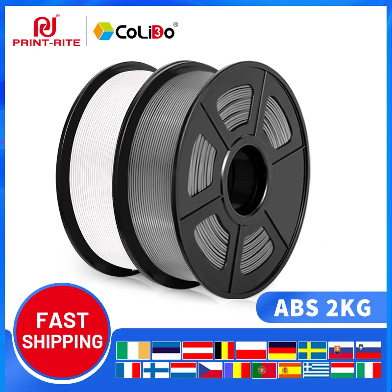 ABS 플라스틱 필라멘트, FDM 3D 프린터 및 3D 펜, Print-rite CoLiDo 무취 3D 인쇄 재료, 2kg, 1.75mm