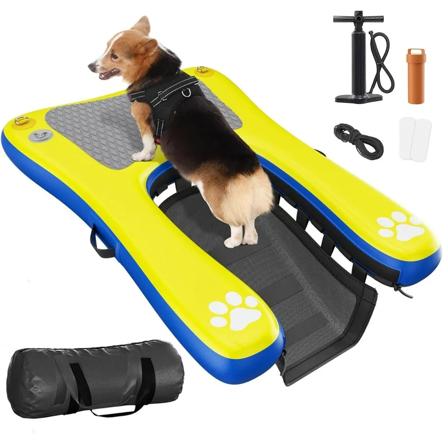 Inflatable Dog Pool Float Platform with Ramp