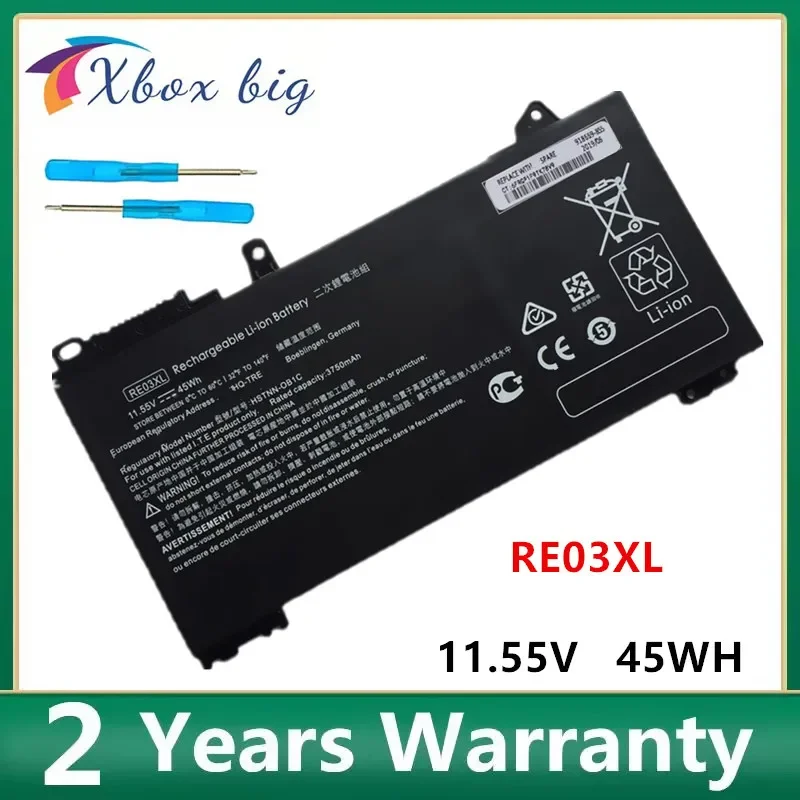 Batteria Re03Xl Per Hp Probook L32407-Ac1 2 C1 2 B1 541 L326 445R 440 455R 450 G6,Zhan 66 Pro 14 15 G2 G3,Hstnn-Db9A Ob1C